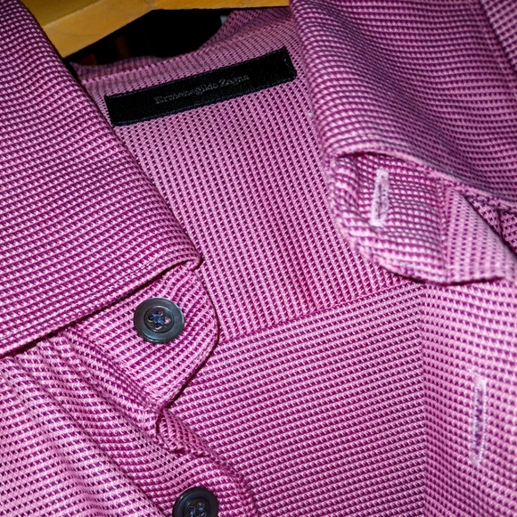 Mens Zegna Button Front Dress Shirt Rose - Picture 3 of 5